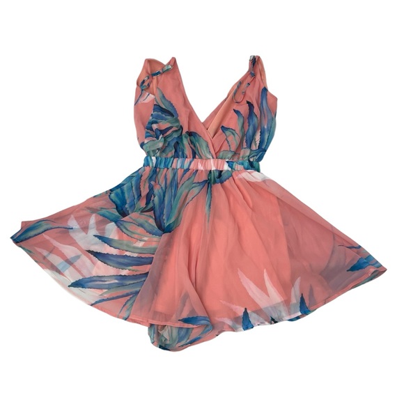 Show Me Your MuMu Pink Blue Olympia Romper in Tropical Twist Small - Picture 4 of 12